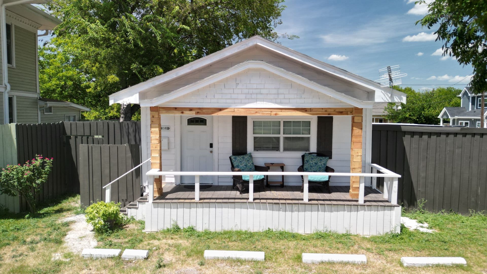 Studio exterior - front porch view